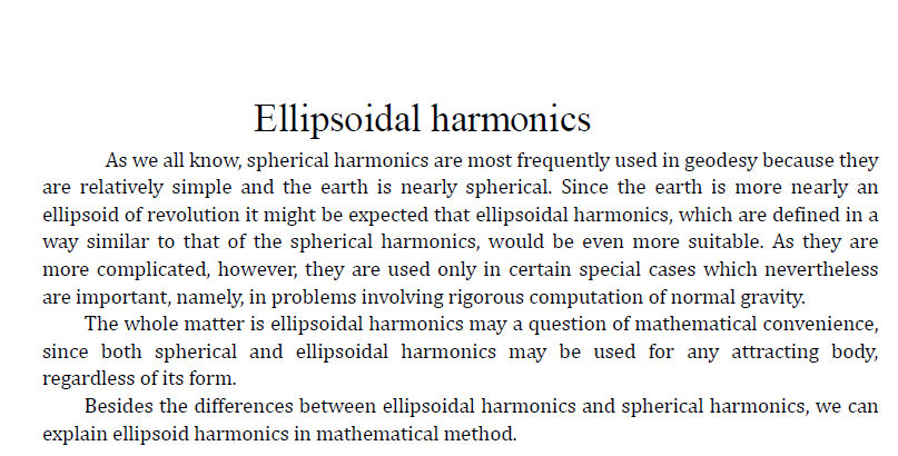大地测量学英文总结PPT--Ellipsoidal harmonics